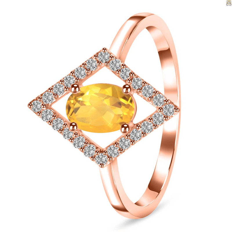 Citrine & White Topaz Ring CIT-RR-134.