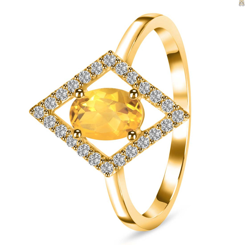Citrine & White Topaz Ring CIT-RR-134.