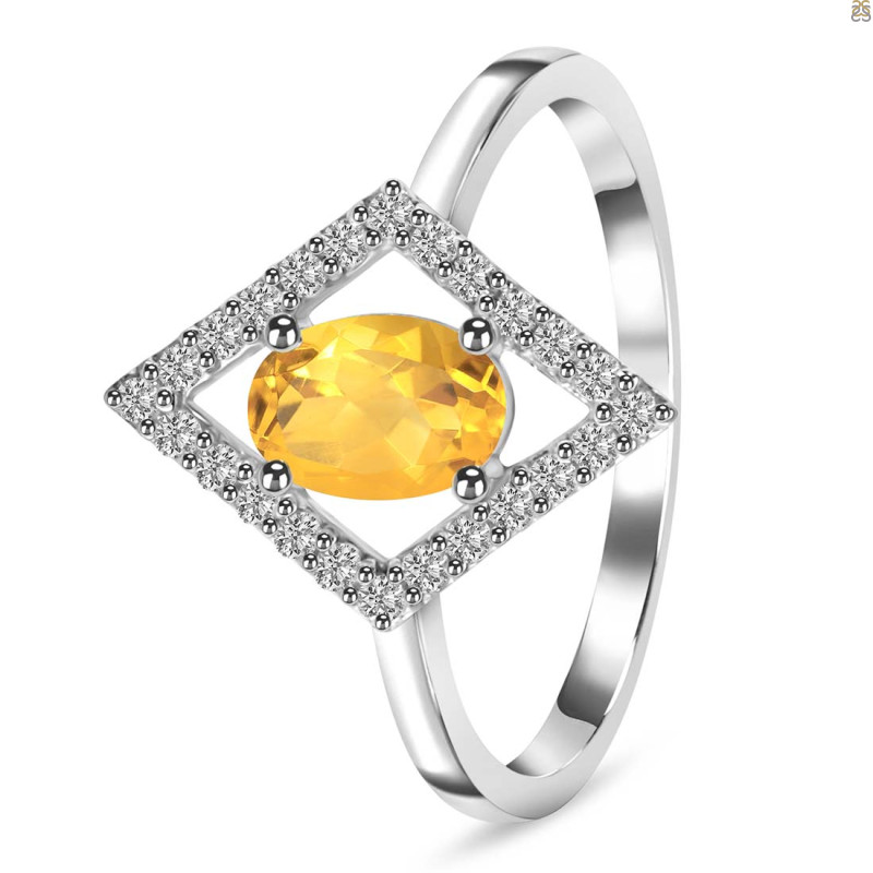 Citrine & White Topaz Ring