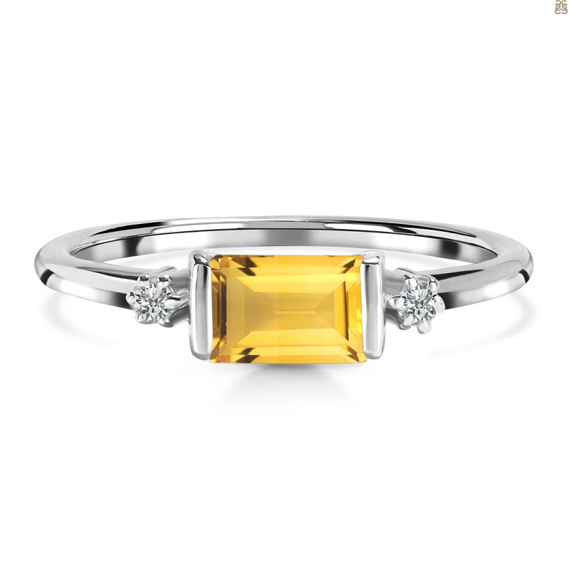 Citrine & White Topaz Ring CIT-RR-135.