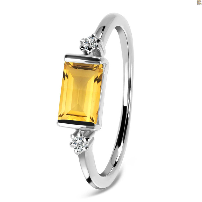 Citrine & White Topaz Ring