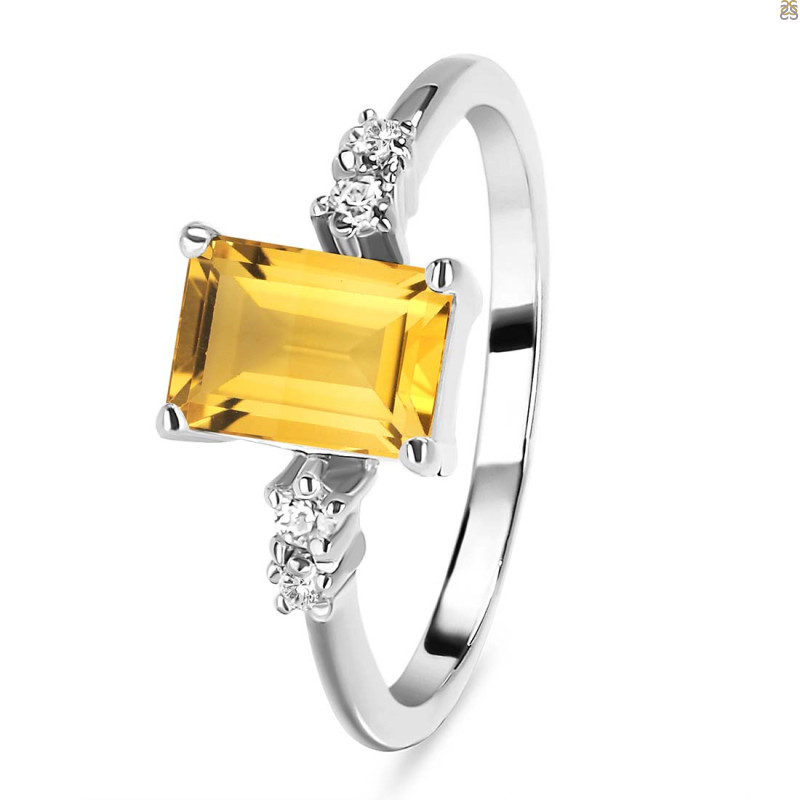 Citrine & White Topaz Ring