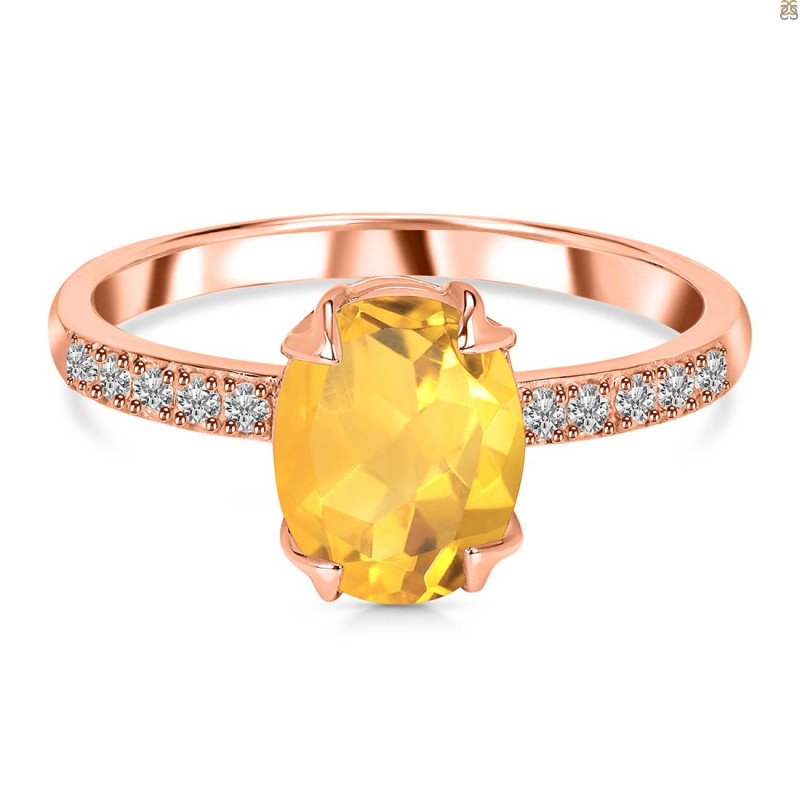 Citrine & White Topaz Ring CIT-RR-207.