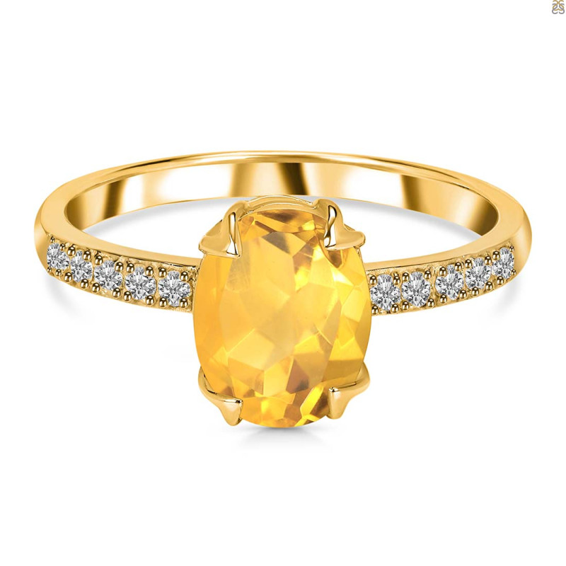 Citrine & White Topaz Ring CIT-RR-207.