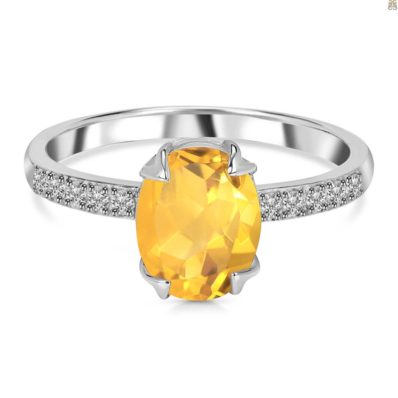 Citrine & White Topaz Ring CIT-RR-207.