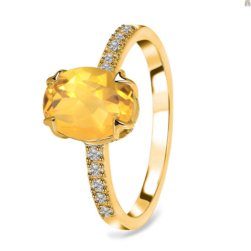 Citrine & White Topaz Ring CIT-RR-207.