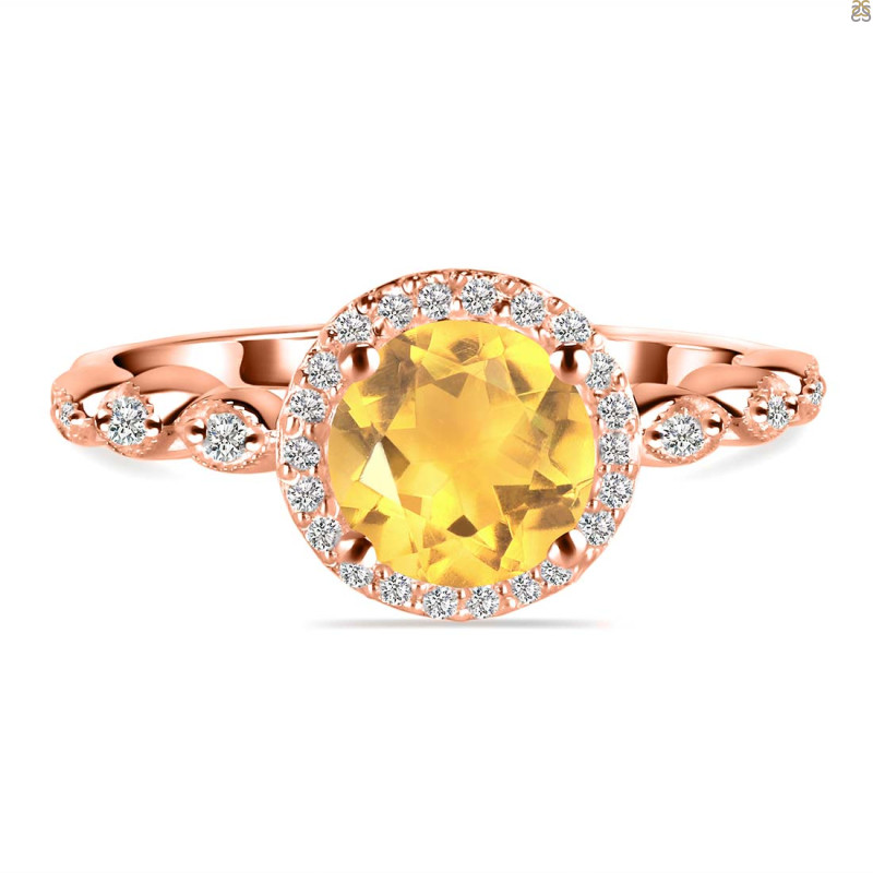 Citrine & White Topaz Ring CIT-RR-267.