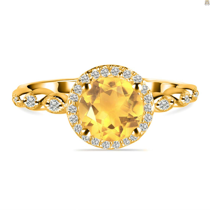 Citrine & White Topaz Ring CIT-RR-267.