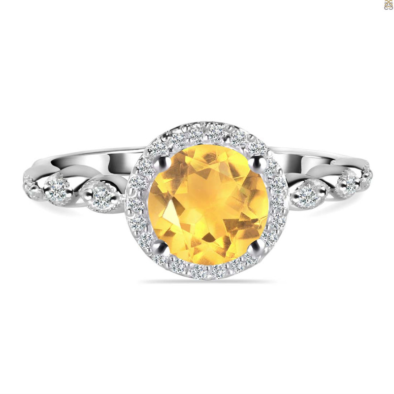 Citrine & White Topaz Ring CIT-RR-267.