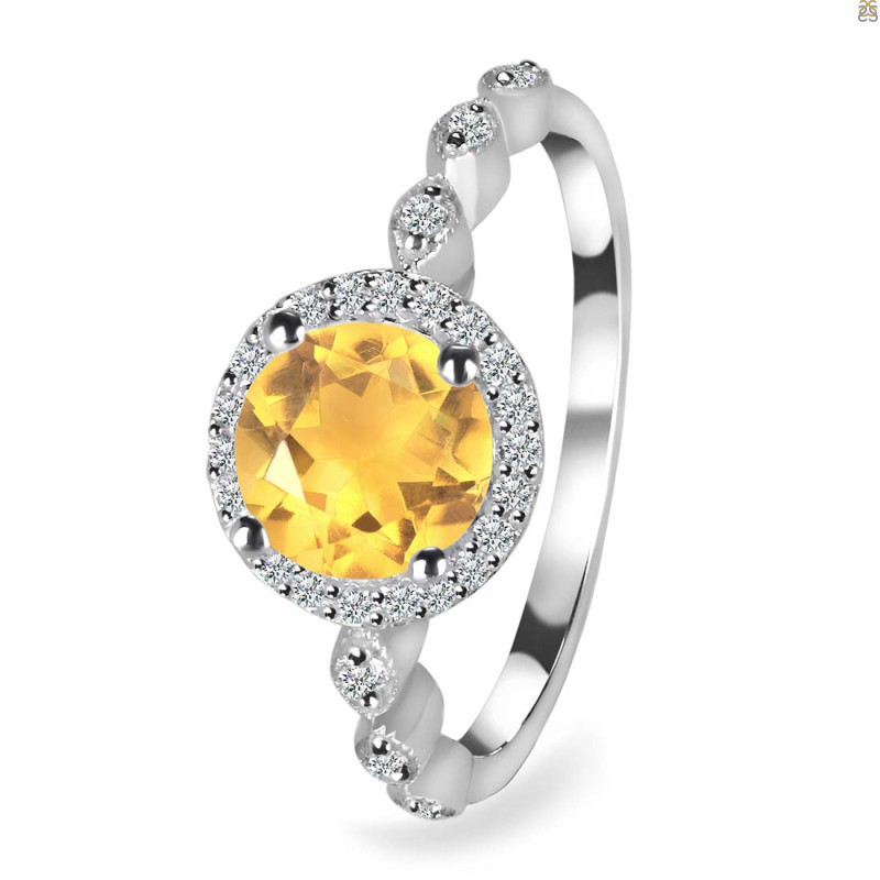 Citrine & White Topaz Ring