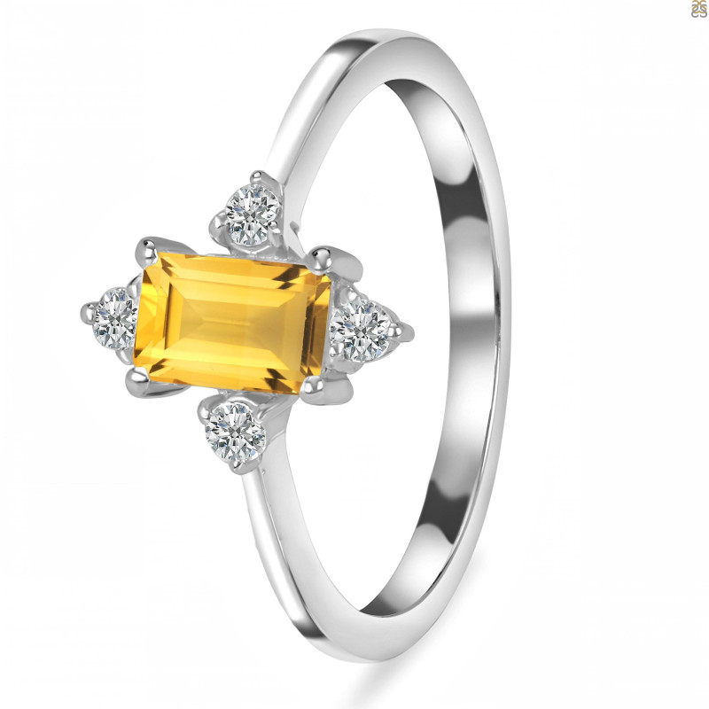 Citrine & White Topaz Ring