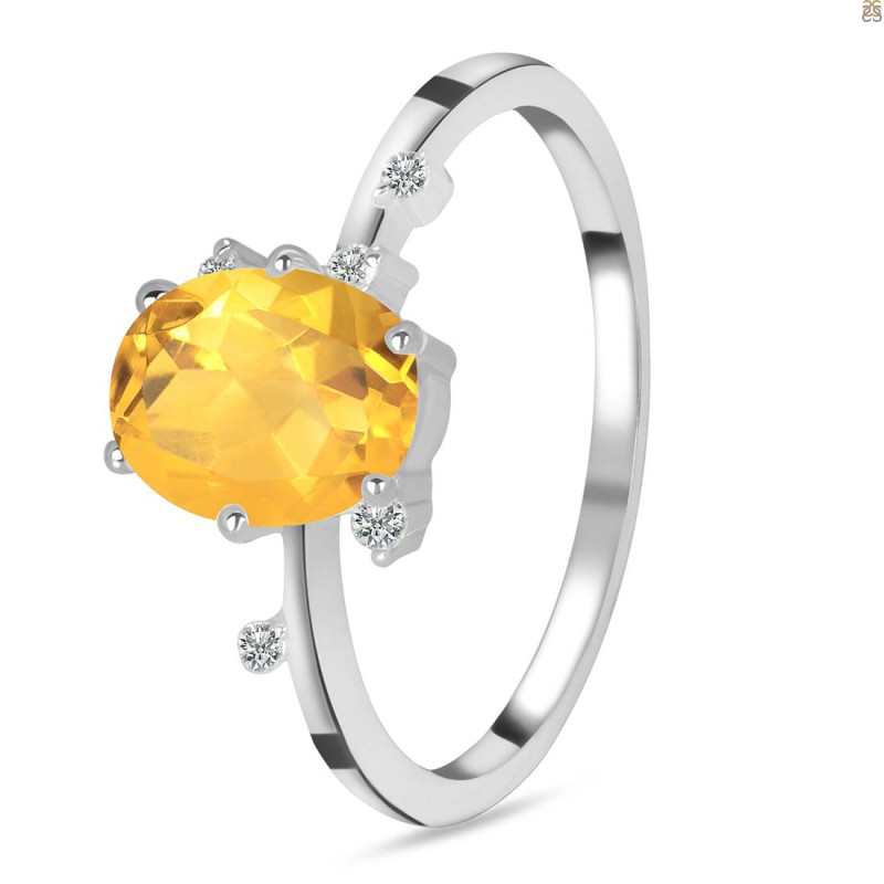 Citrine & White Topaz Ring