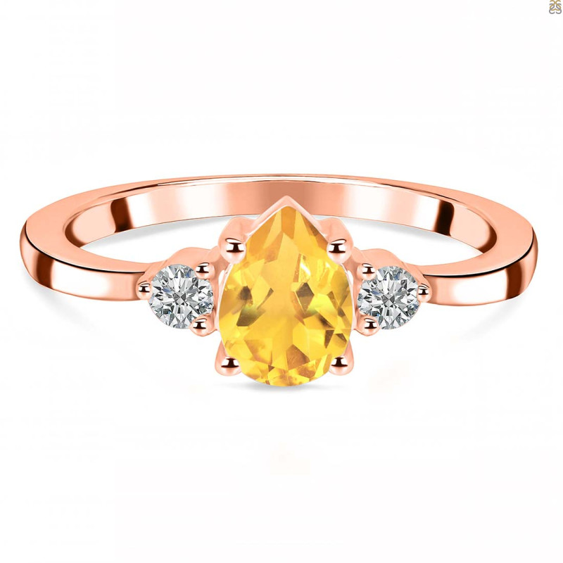 Citrine & White Topaz Ring CIT-RR-335.
