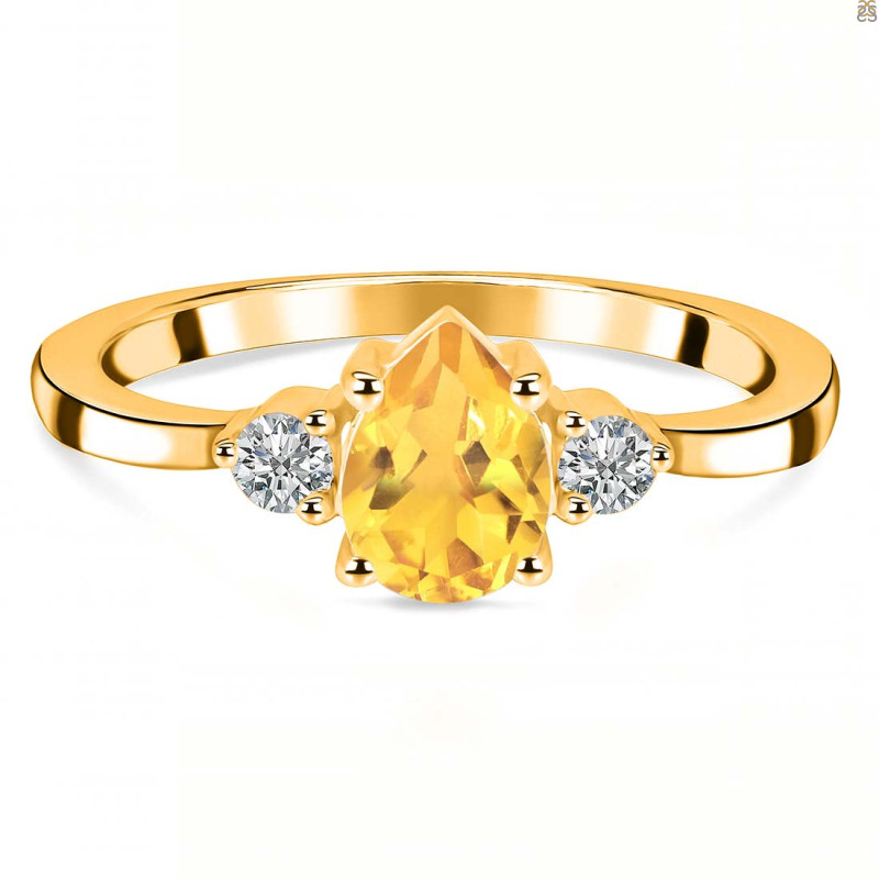 Citrine & White Topaz Ring CIT-RR-335.