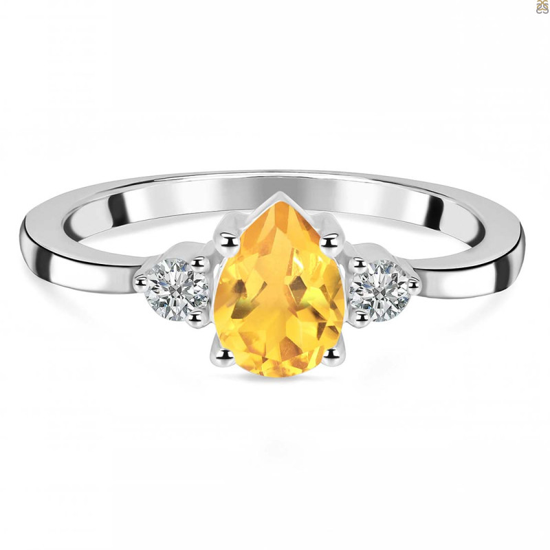Citrine & White Topaz Ring CIT-RR-335.
