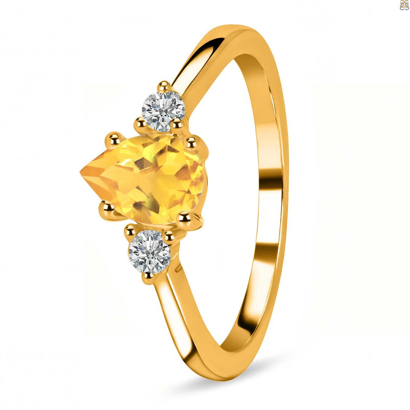 Citrine & White Topaz Ring CIT-RR-335.