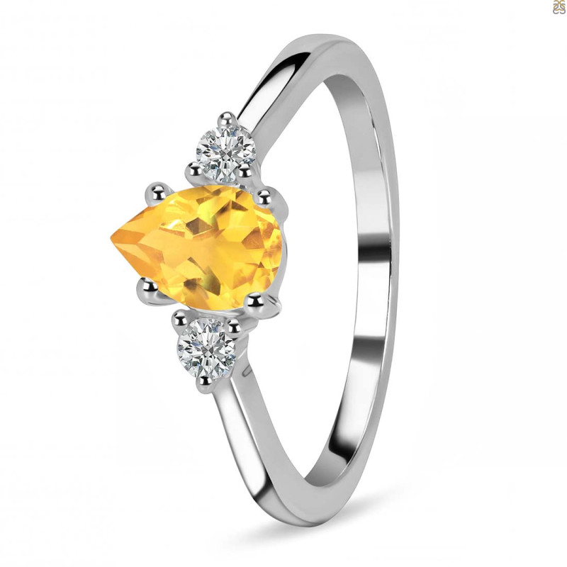 Citrine & White Topaz Ring