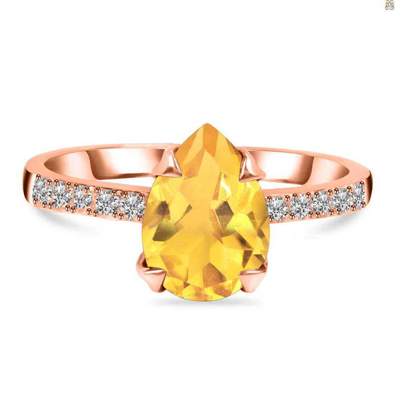Citrine & White Topaz Ring CIT-RR-344A.