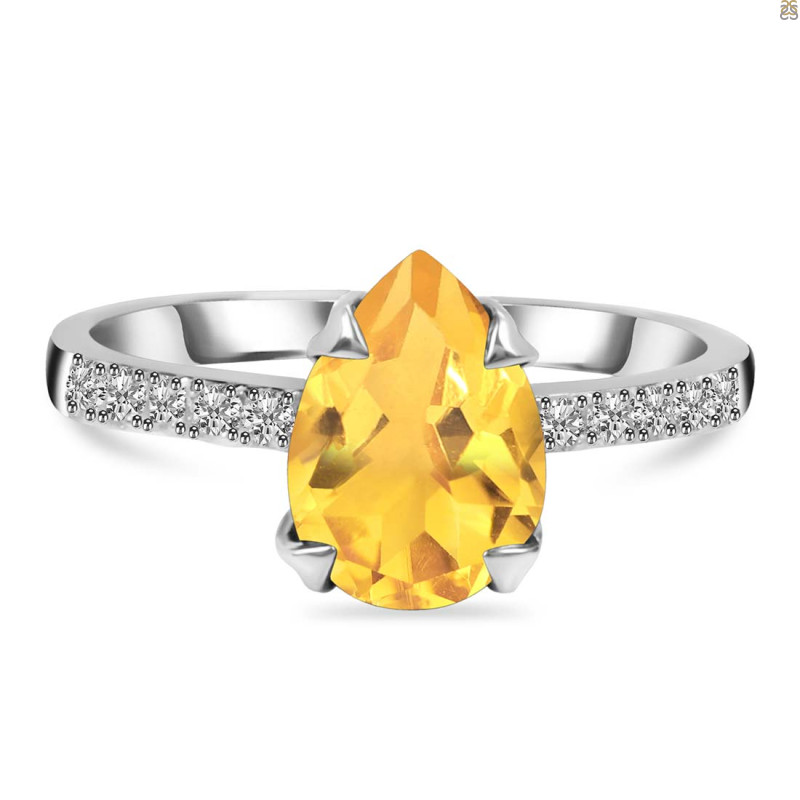 Citrine & White Topaz Ring CIT-RR-344A.