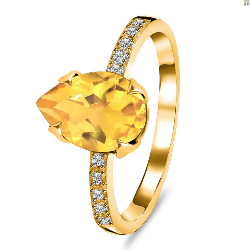 Citrine & White Topaz Ring CIT-RR-344A.