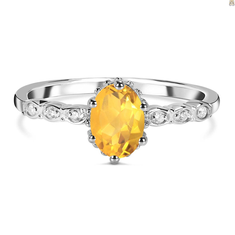 Citrine & White Topaz Ring CIT-RR-35.