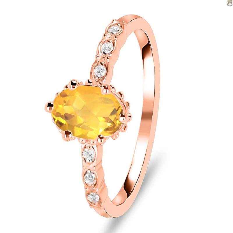 Citrine & White Topaz Ring CIT-RR-35.