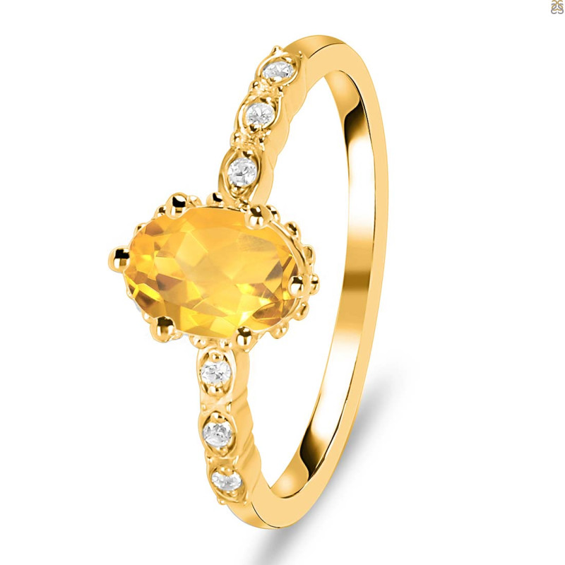 Citrine & White Topaz Ring CIT-RR-35.