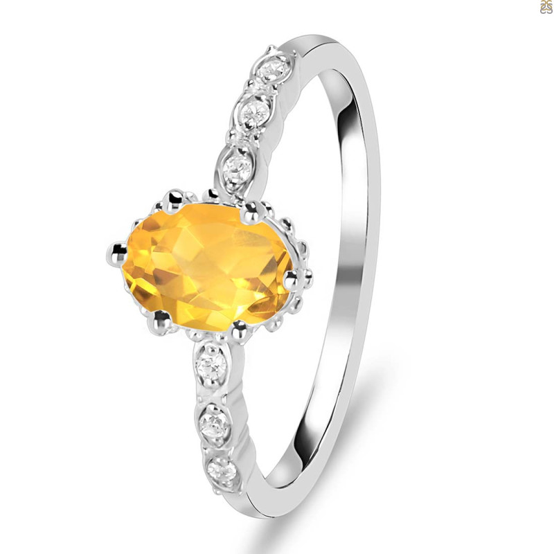 Citrine & White Topaz Ring