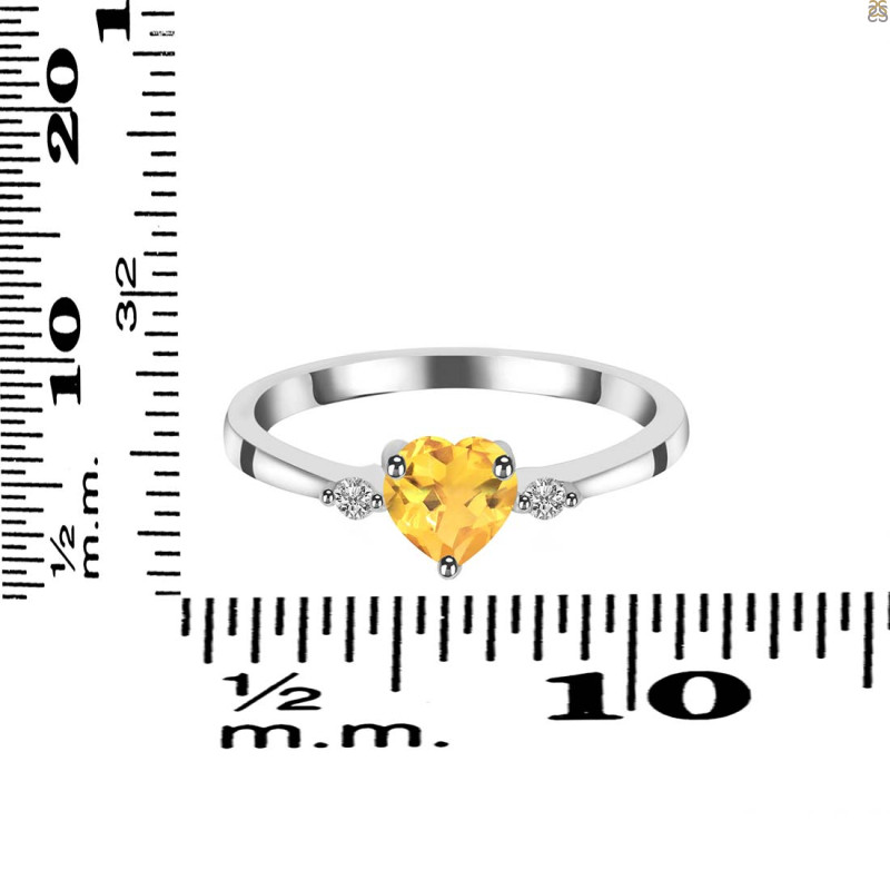 Citrine & White Topaz Ring CIT-RR-425.