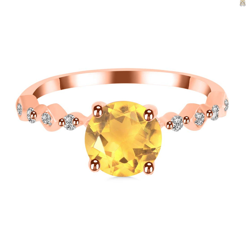 Citrine & White Topaz Ring CIT-RR-426.