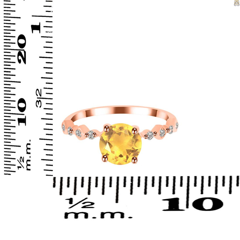Citrine & White Topaz Ring CIT-RR-426.