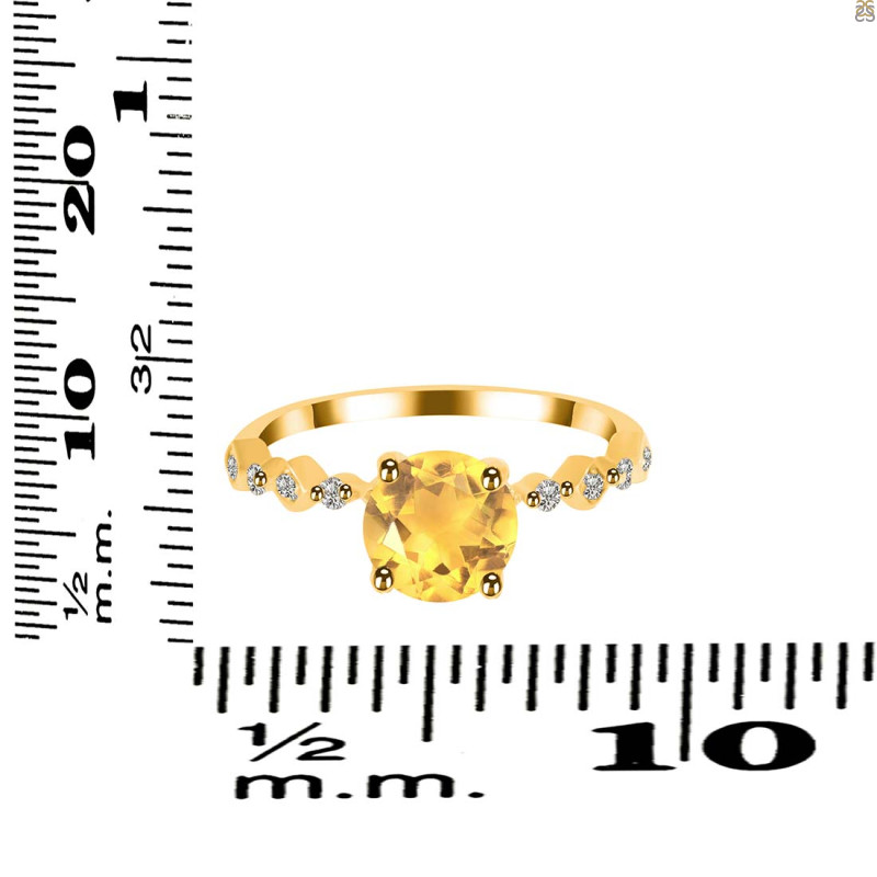 Citrine & White Topaz Ring CIT-RR-426.