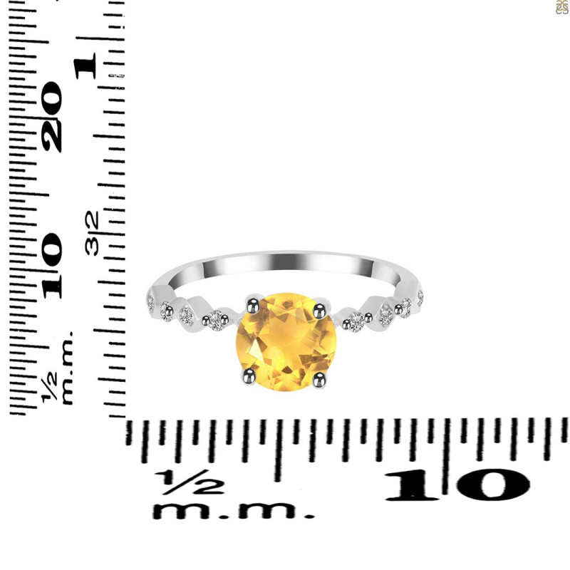 Citrine & White Topaz Ring CIT-RR-426.