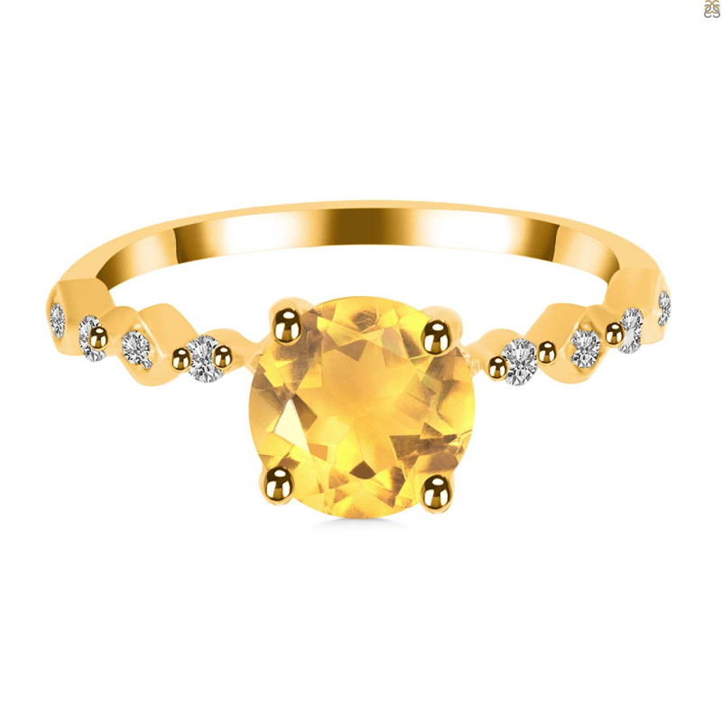 Citrine & White Topaz Ring CIT-RR-426.