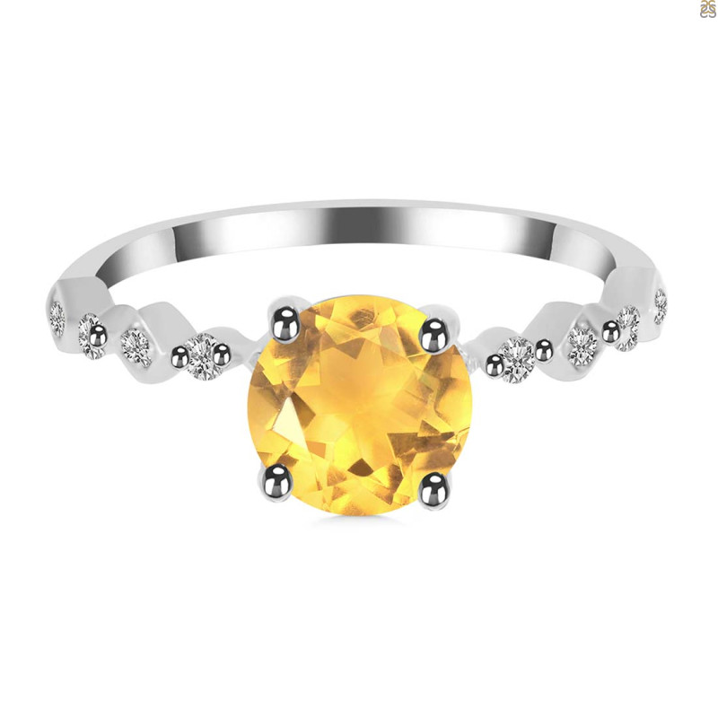 Citrine & White Topaz Ring CIT-RR-426.