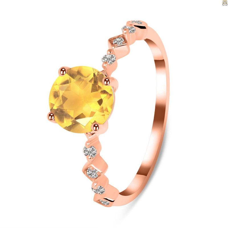 Citrine & White Topaz Ring CIT-RR-426.