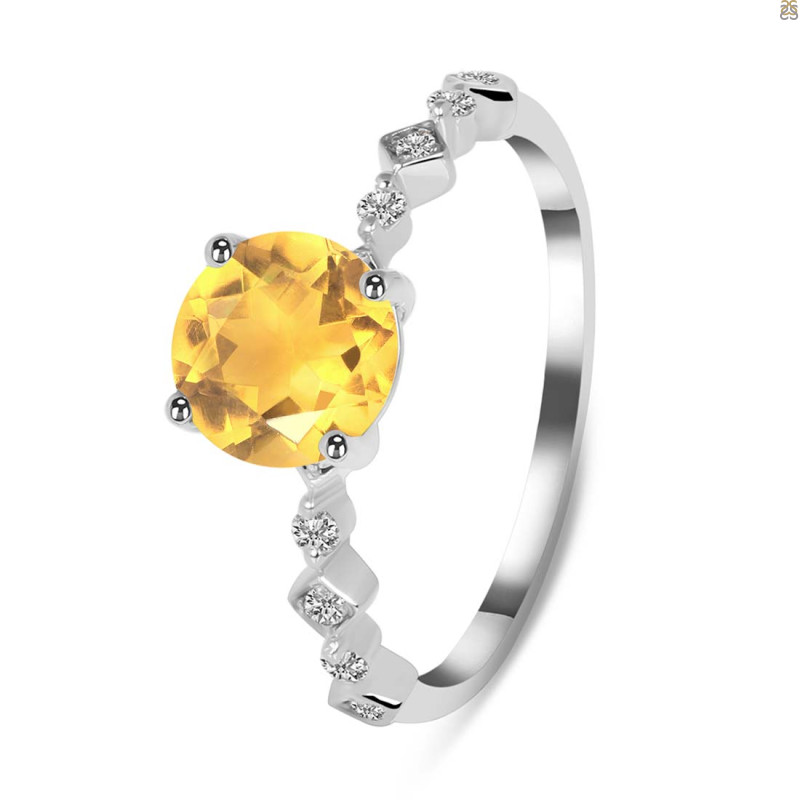 Citrine & White Topaz Ring