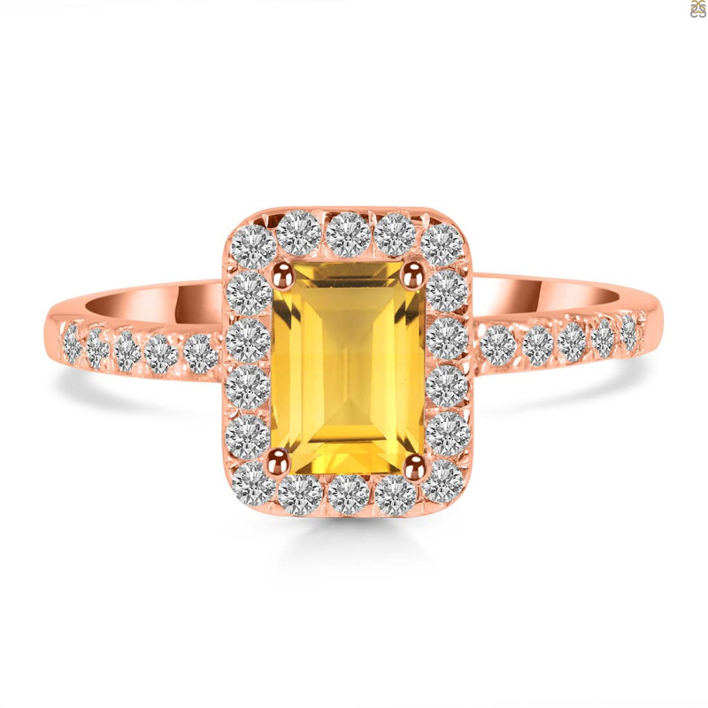 Citrine & White Topaz Ring CIT-RR-432.