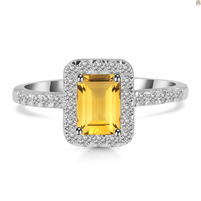 Citrine & White Topaz Ring CIT-RR-432.