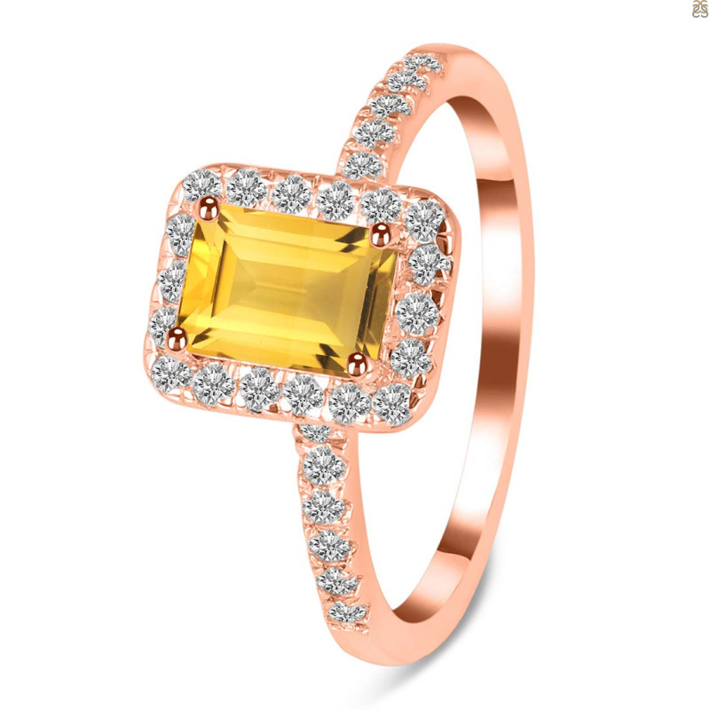 Citrine & White Topaz Ring CIT-RR-432.