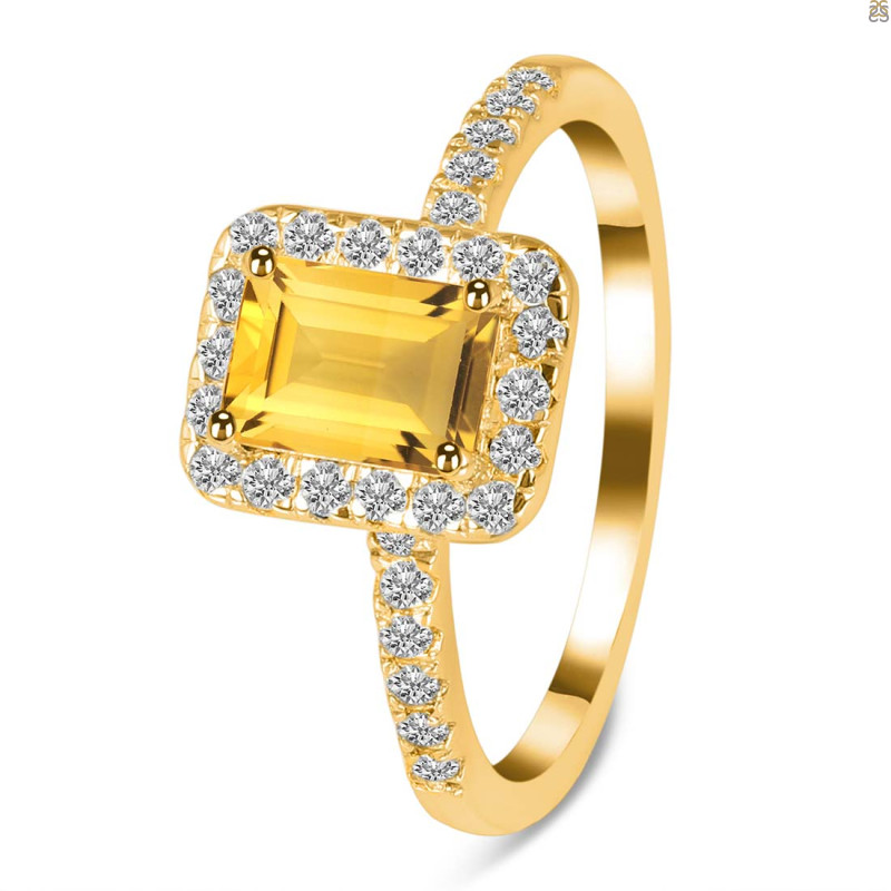 Citrine & White Topaz Ring CIT-RR-432.