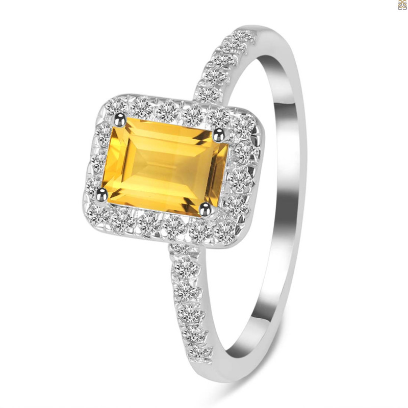 Citrine & White Topaz Ring