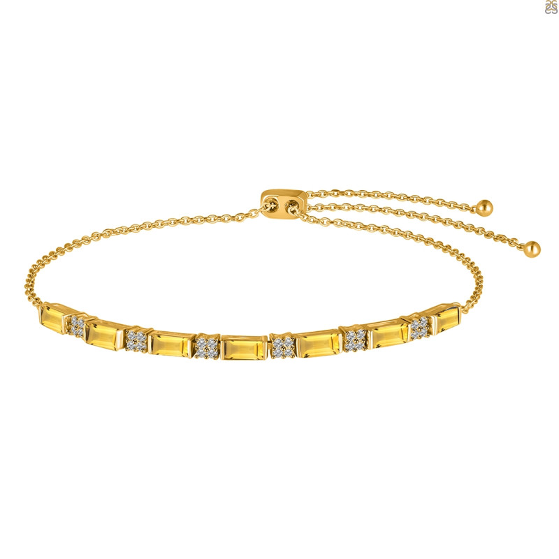 Citrine & White Topaz Bracelet CIT-RDB-133.