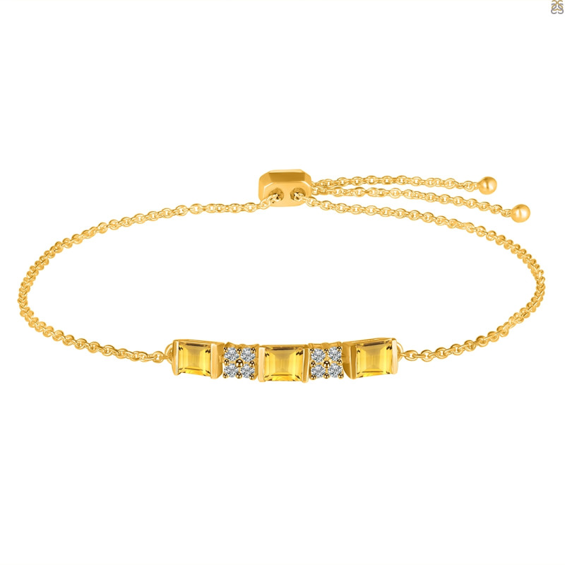 Citrine & White Topaz Bracelet CIT-RDB-147.
