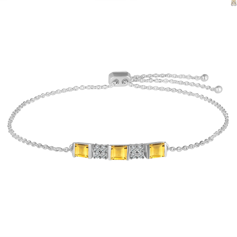 Citrine & White Topaz Bracelet CIT-RDB-147.