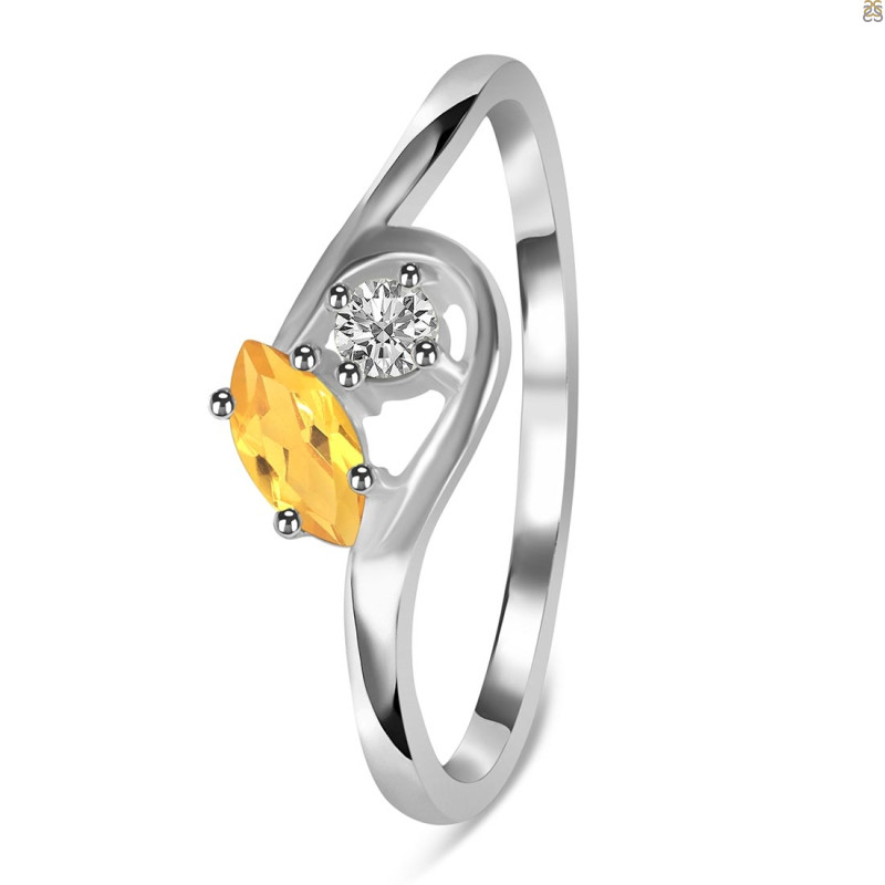 Citrine & White Topaz Ring