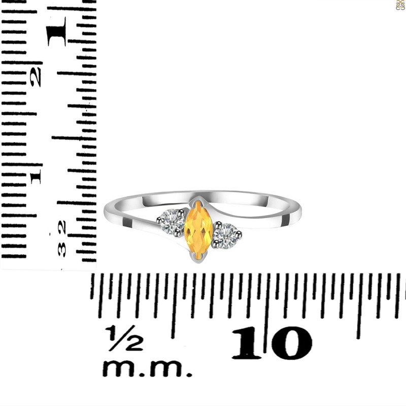 Citrine & White Topaz Ring CIT-RDR-2681.