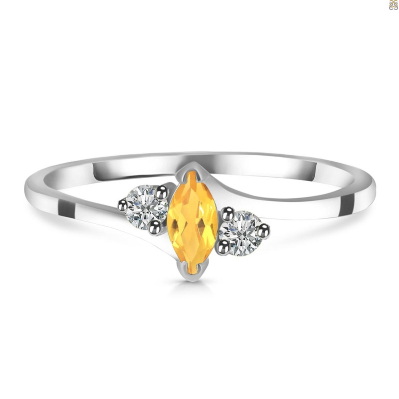 Citrine & White Topaz Ring CIT-RDR-2681.