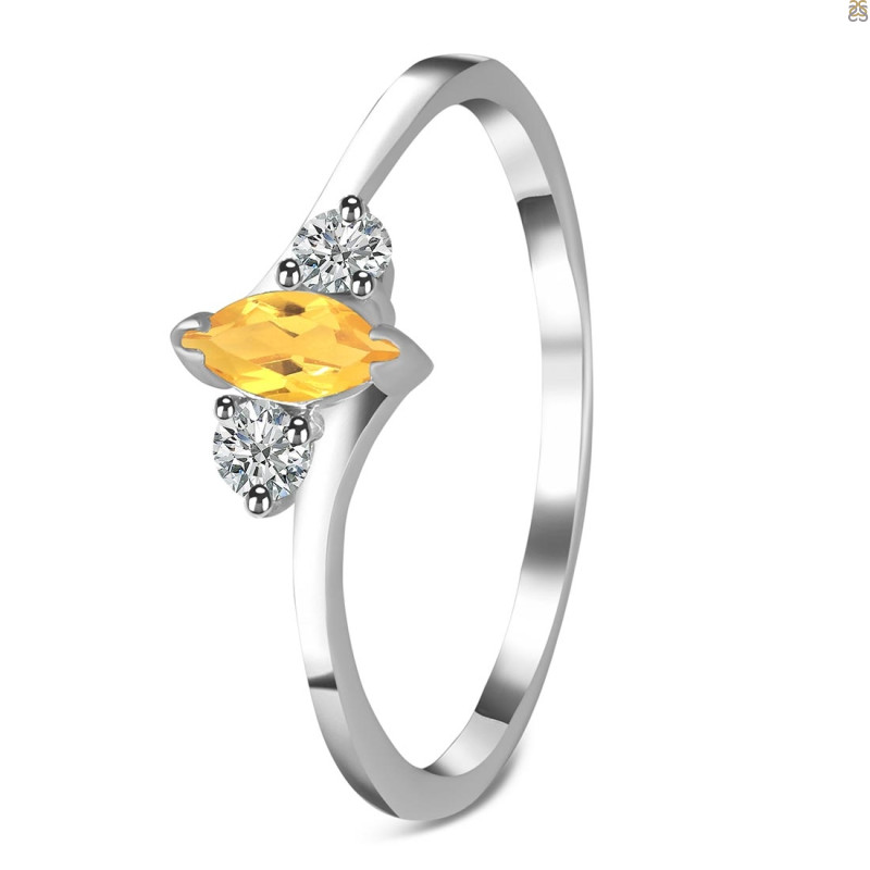 Citrine & White Topaz Ring CIT-RDR-2681.