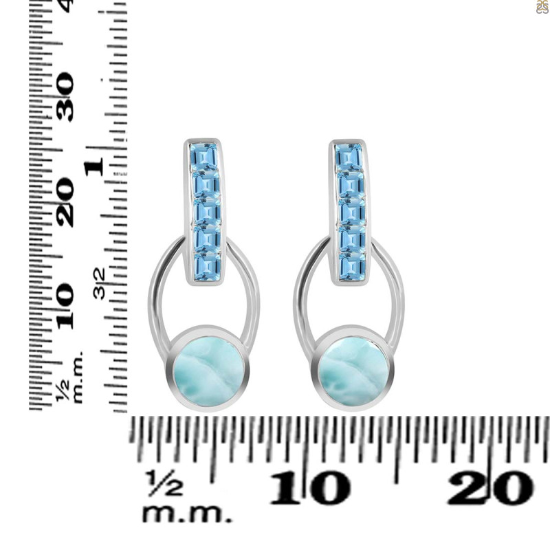 Close Out Larimar & Blue Topaz Earring LAR-CO-RDE-104.